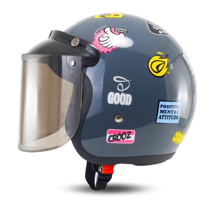 Helm R-SIX Bogo Motif SNI Helmet Motorcycle Shield