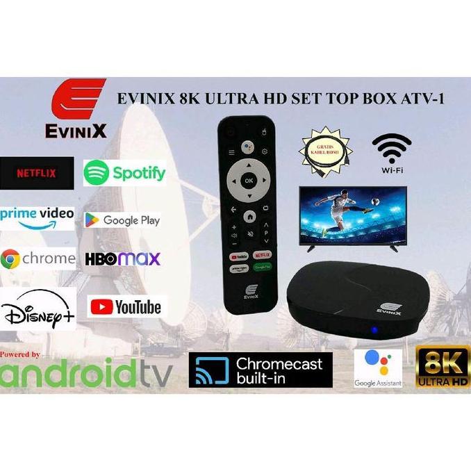 ANDROID TV BOX RAM 2  ROM 16 HD 4K 1080P STB ANDROID BOX Evinix ATV-1, Netflix error bagi yg pakai n