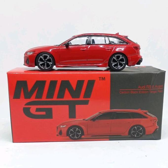 minigt mini gt audi rs6 rs 6 avant carbon black edition tango red diecast 1/64 (s)