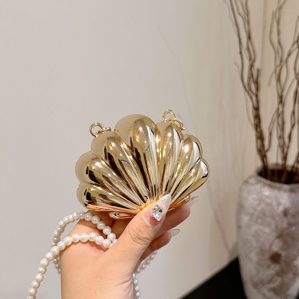 Tas Makan Malam Mini Modis Rantai Mutiara Hutan Segar Kecil Crossbody Tas Wanita Tas Penyimpanan Lip