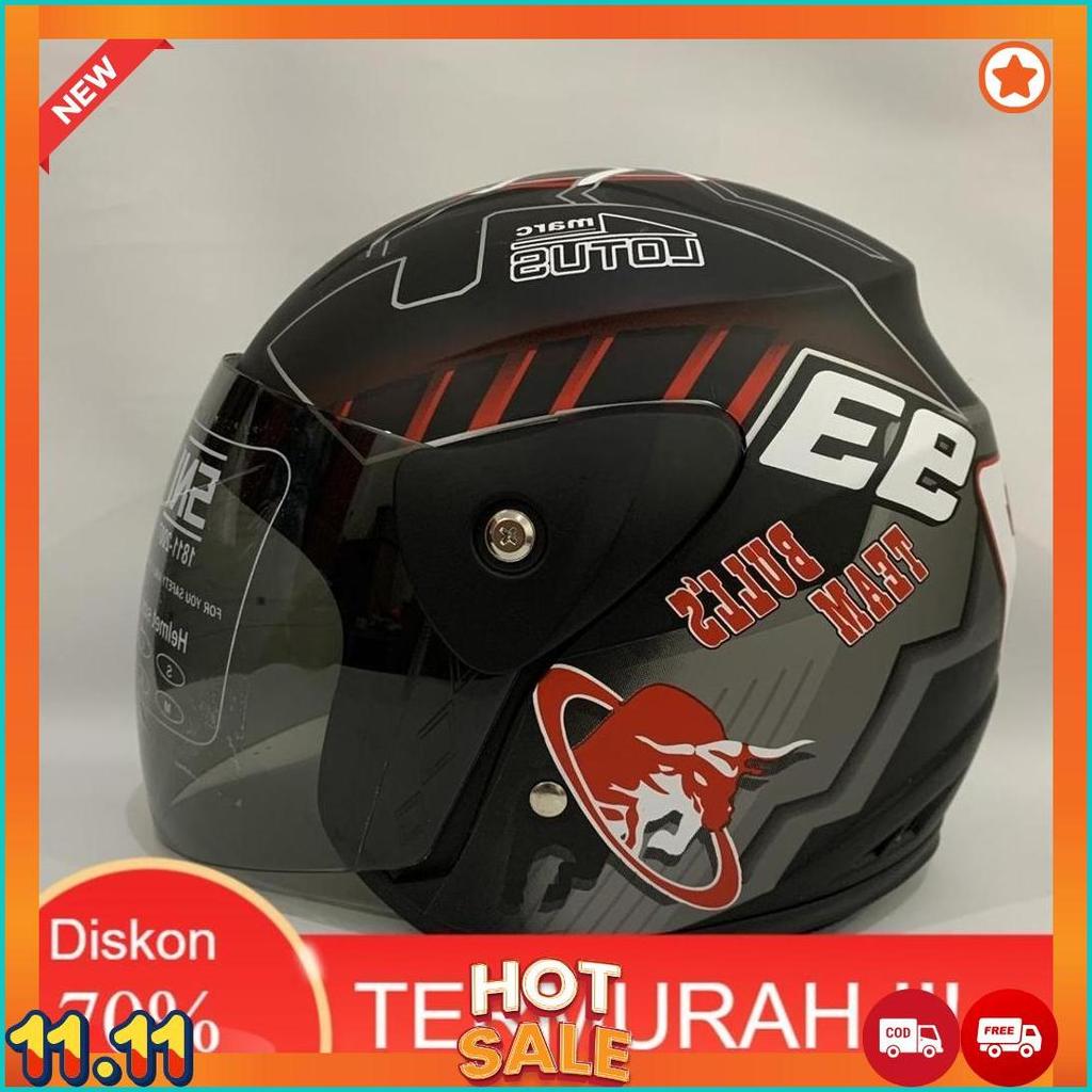 3.3 Helm Evo Semut Hitam Abu-Abu Doff Helem Nuvo Helmet Sni Dewasa Cod