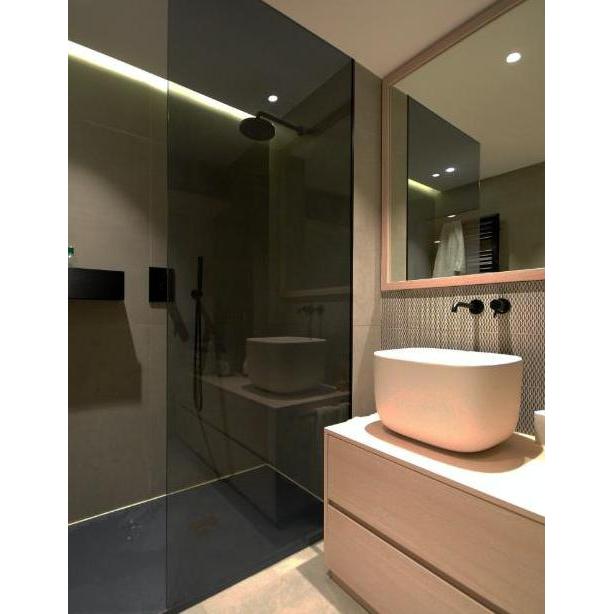 sekat kamar mandi kaca mati partisi tempered 10 mm Asahi 70 x 200