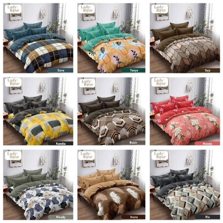 LADY ROSE - Bed Cover Lady Rose Ukuran 160x200 & 180x200, Bed Cover Motif Terlaris Tinggi Sprei 30 c