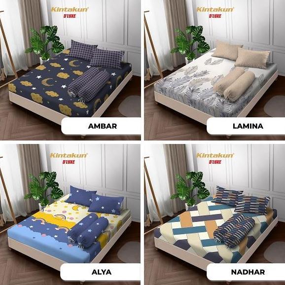 Kintakun Sprei D'luxe Queen Size Juni Edition Uk.160x200 cm Sarung Bantal Guling