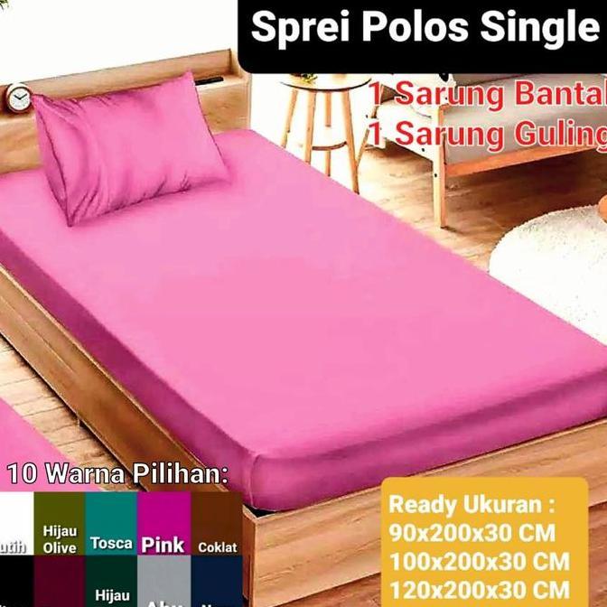 Sprei Polos Tinggi 30 CM Ukuran 90x200 CM, 100x200 CM, 120x200 CM