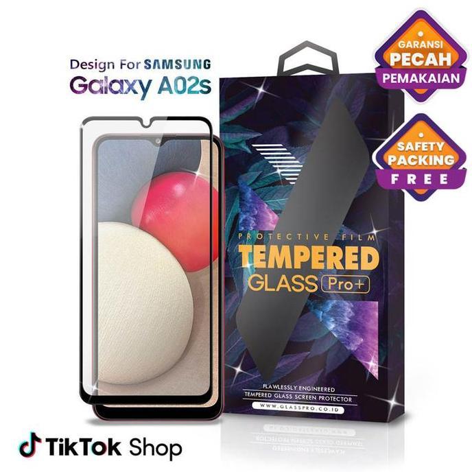 Tempered Glass For Samsung Galaxy A02S - Full Cover Anti Gores Premium Screen Protector Glossy Glass