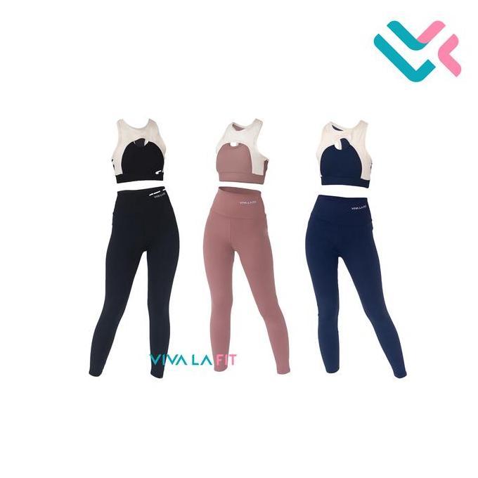 NEW VIVA LA FIT HOYA SET - SETELAN SPORT BRA DAN CELANA LEGGING OLAHRAGA HIGH WAIST WANITA / SETELAN
