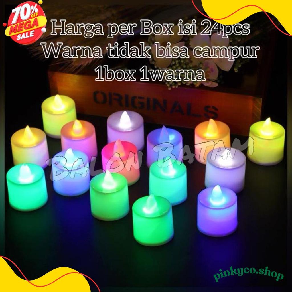 Cod Grosir Isi 24Pcs Lilin Mini Led / Lilin Elektrik / Lampu Hias Natal