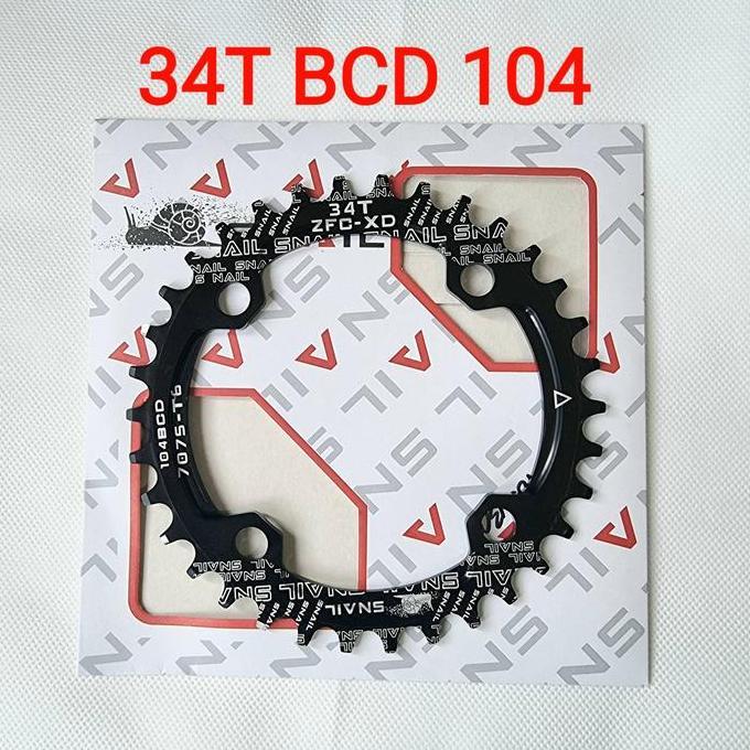 Snail Chainring 34T Bcd 104 Chain Ring Narrow Arm Crank Bcd 104Mm Sepeda