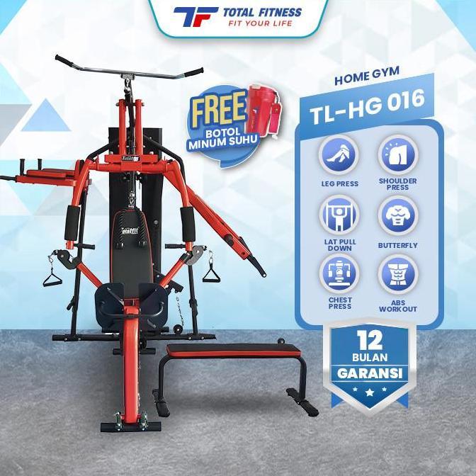 Promo Muti Station Home Gym 3 Sisi TL-HG 016 75kg Fungsi Press Workout Asli Diskon