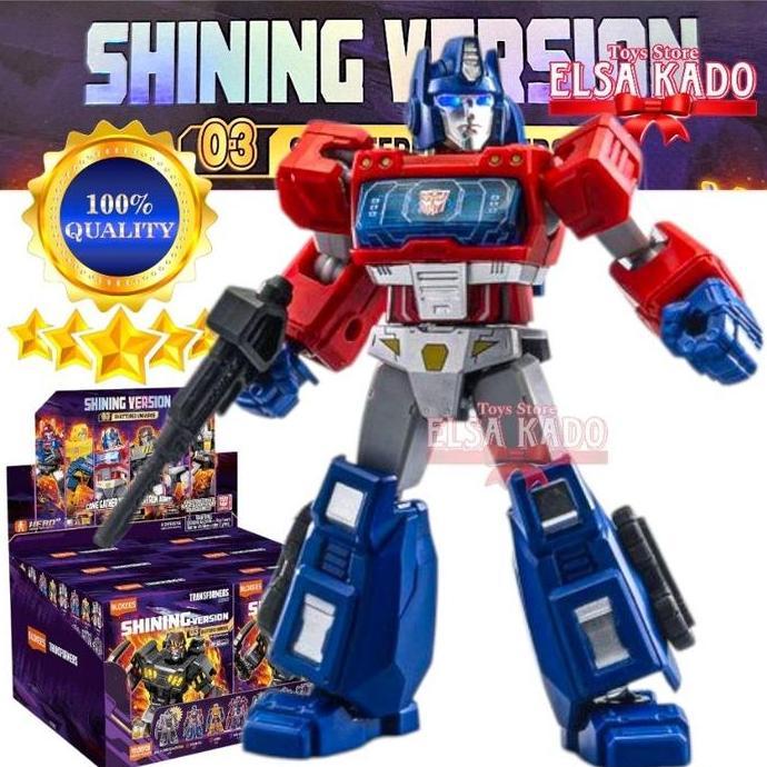 Blokees Transformers Shining Version 03 SHATTERED UNIVERSE Blindbox 1 PCS GACHA Megatron / Orion Pax
