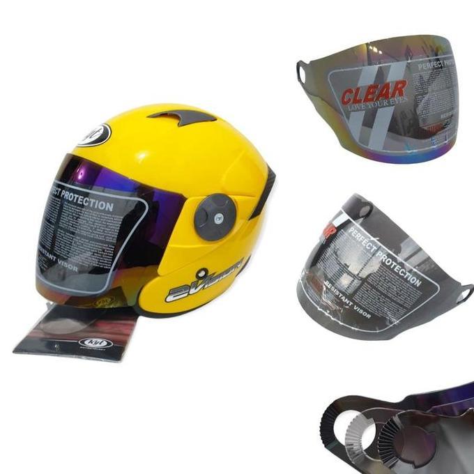 Kaca Helm Kyt 2Vision Silver Pelangi
