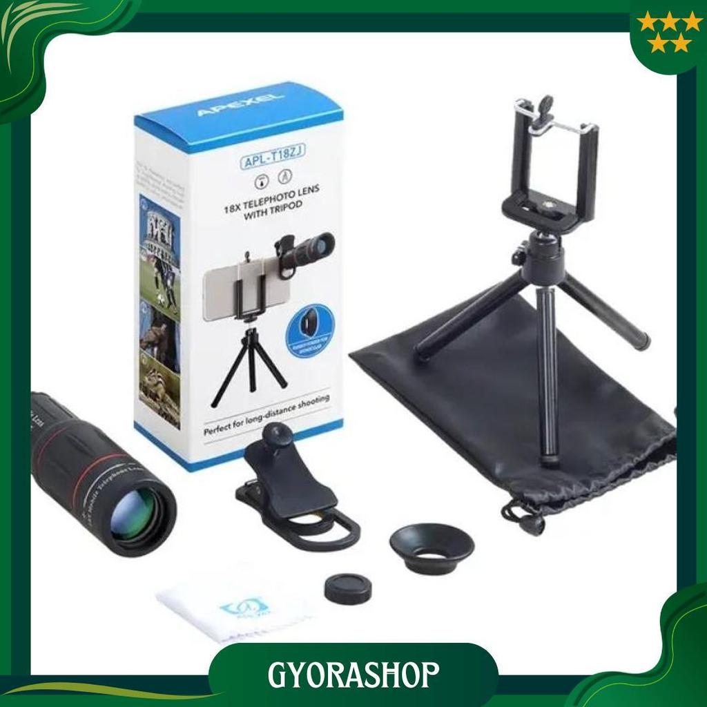 Ready Apexel 18X Kamera Teleskop Handphone Lensa Tele Zoom Hp Lensa Hd Kamera Stabil Td Promo 12.12