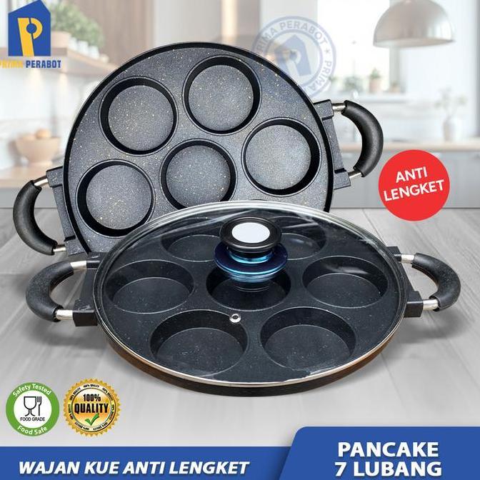 Wajan Cetakan Telur Omlet Wajan Pancake 7 Lubang Datar Anti Lengket SAML