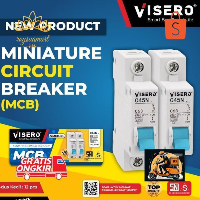 Big Sale Visero Mcb Listrik 10A 2A 4A 6A 16A 20A 25A 32A 40A 50A 63A 1 Phase 1Phase Sni 2 4 6 10 16 
