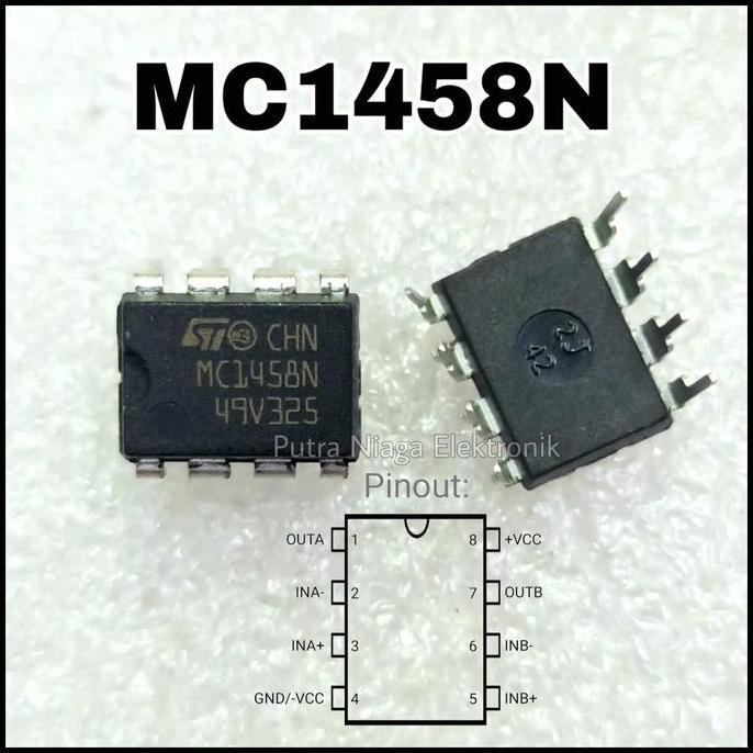 Diskon (1) ic MC1458N Dip 8 Pin / MC1458 MC 1458 putran1a