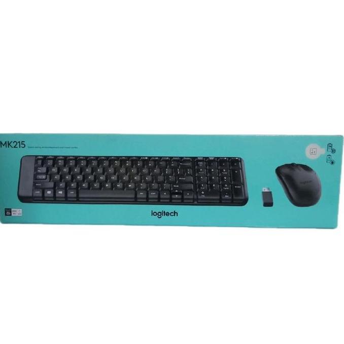 Logitech Mk 215 Mk215 Wireless Combo Keyboard & Mouse - Hitam Garansi