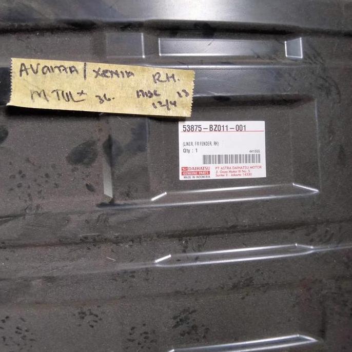 Liner Fender Spakbor Apron Roda Depan Avanza Xenia Lama VVTI Kanan ORI HEMAT