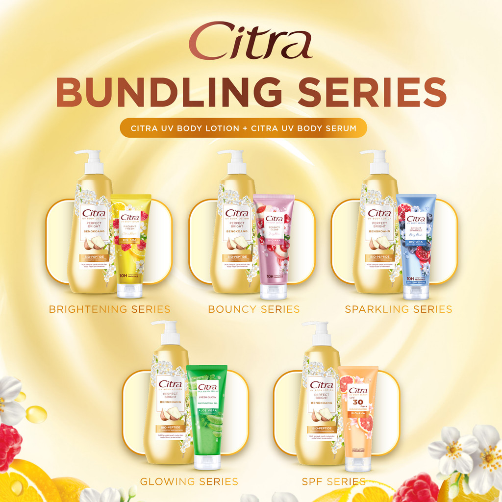 Citra UV Body Lotion Perfect Bright Bengkoang 380ml Complete Series Brightening/Bouncy/Sparkling/Glo
