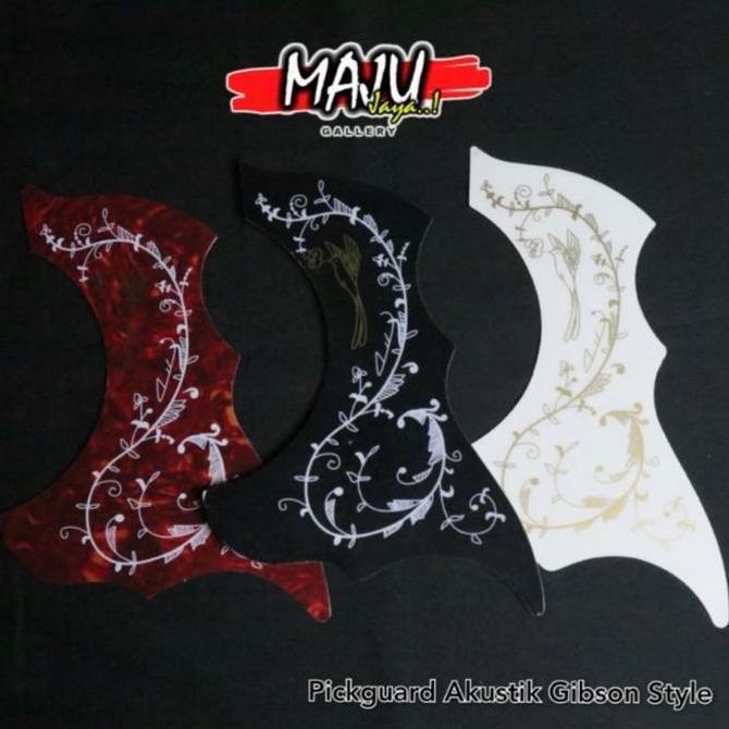 Pickguard Pelindung Gitar Akustik Elektrik Premium Gibson Style Merah Hitam Putih