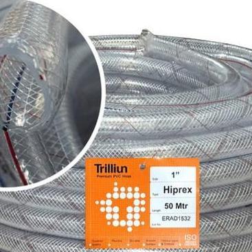 Selang Air 1" Trilliun HIPREX / selang benang transparan tebal /roll 50mtr