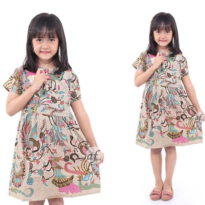 New- Dress batik anak perempuan - Pakaian Batik Anak Perempuan 2-12 Tahun