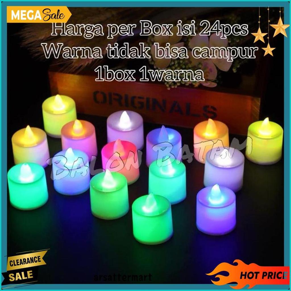 Cod Grosir Isi 24Pcs Lilin Mini Led / Lilin Elektrik / Lampu Hias Natal