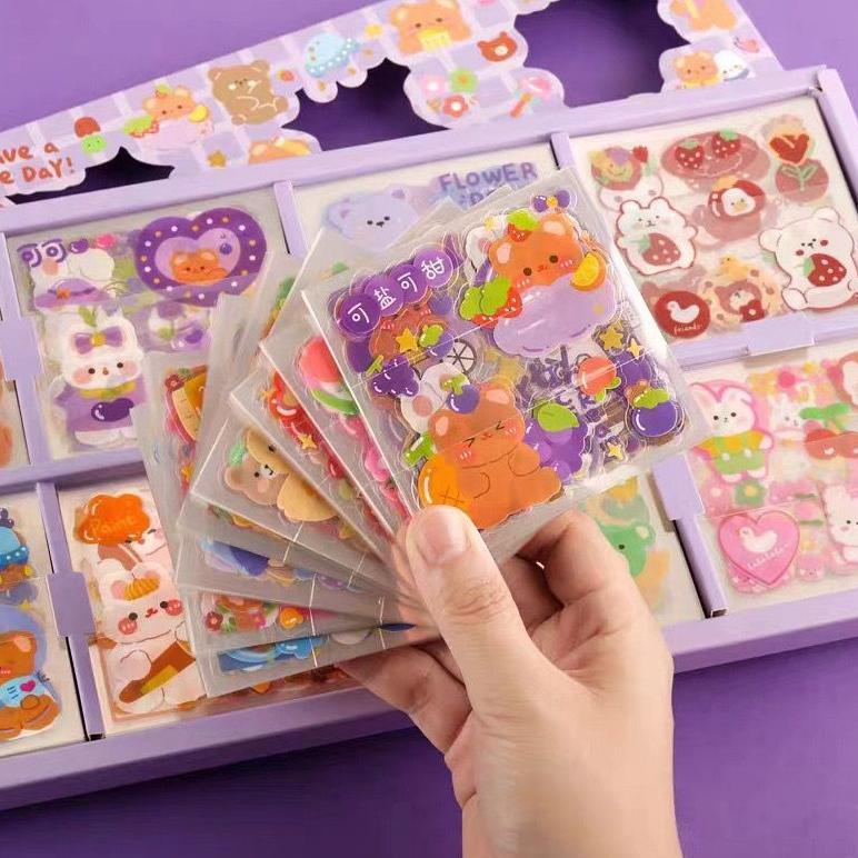 200 Lembar Sticker Box Pvc Jumbo Size Stiker Ready Stok