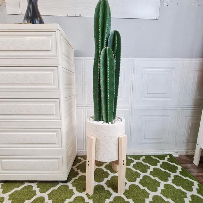 Tanaman Bunga Hias Kaktus Plastik Artificial Pot Silinder Teraso