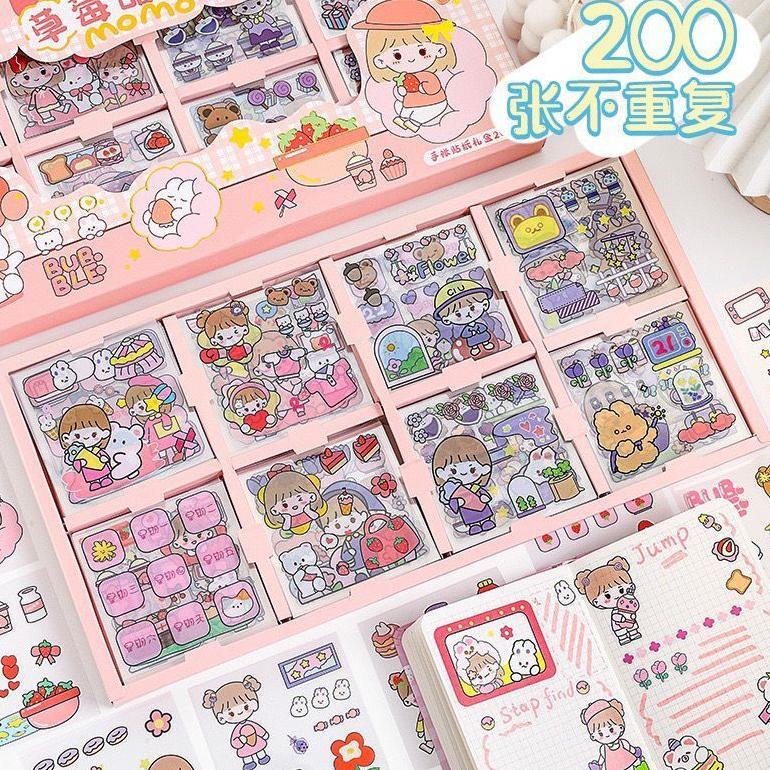 200 Lembar Sticker Box Pvc Jumbo Size Stiker Baru