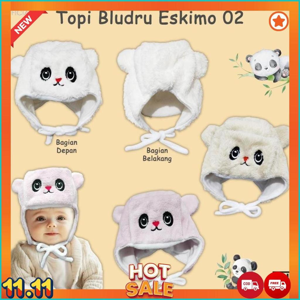 Topi Bayi Bulu Eskimo Beruang / Musim Dingin / Topi Bayi Bludru Bear Series / Topi Bayi Premium Kado