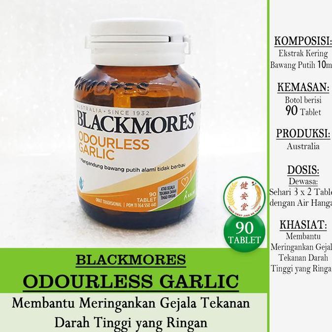 Silahkan Order] [BlackMores] ODOURLESS GARLIC 90 Tablet u.Tekanan Darah Tinggi