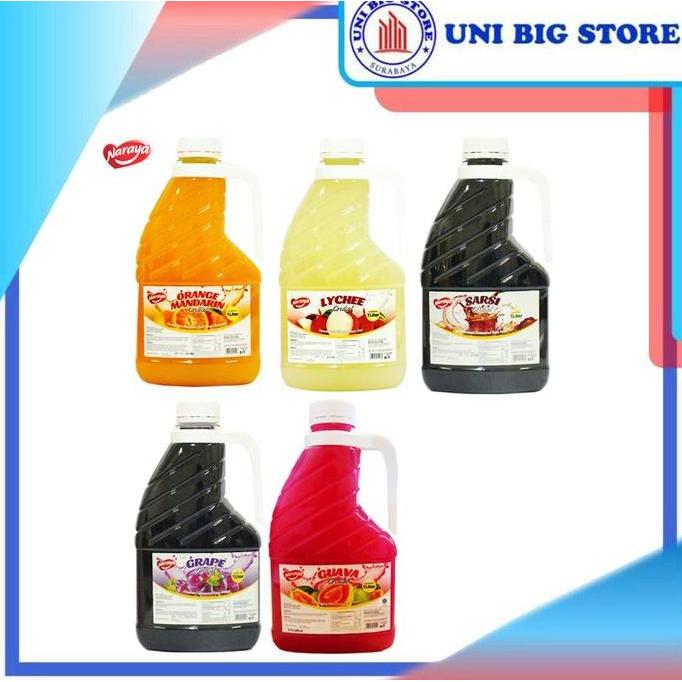 DIARYFRESH  - NARAYA CORDIAL SIRUP GUAVA, SARSI, GRAPE, ORANGE, LECI 1 LITER