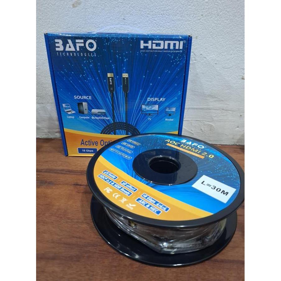 Promo Kabel Hdmi Bafo 30 Meter Fiber Optik Bafo Hdmi 30M V2.0 4K 3D