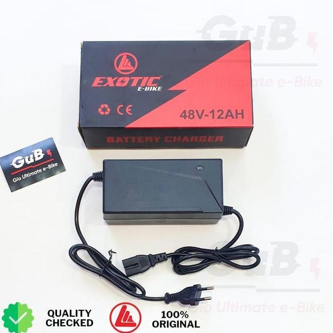 Charger Sepeda Listrik Exotic 48V 12AH Original / Cas Exotic Ebike 48V 12AH