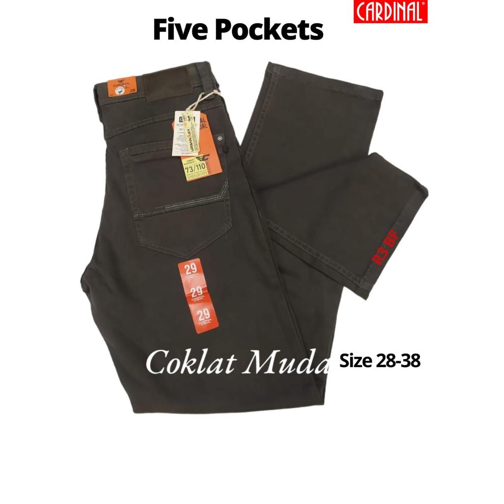 Promo Cardinal - Celana Panjang Pria Five Pockets Celana Casual Cardinal