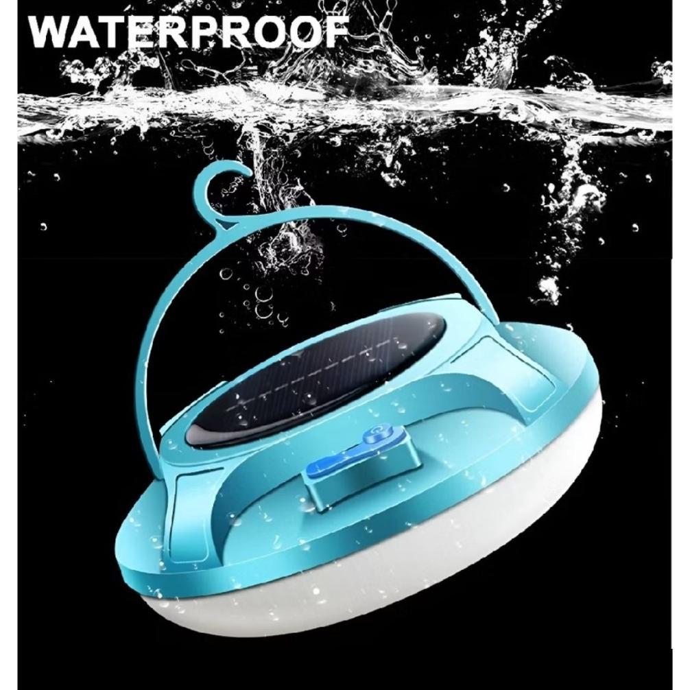 Lampu Emergency Gantung Bentuk UFO Solar Panel Lampu Camping Lampu emergency