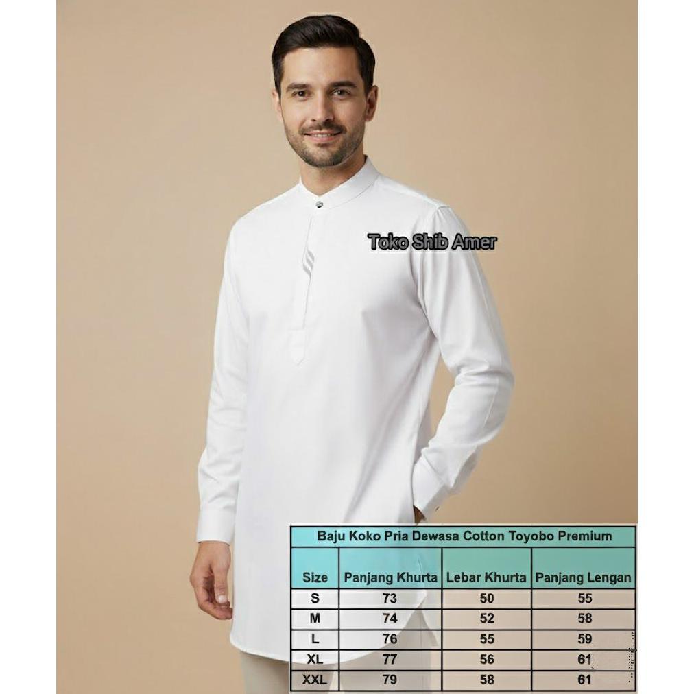 Baju Koko Dewasa Kurta / Busana Muslim Pria Dewasa