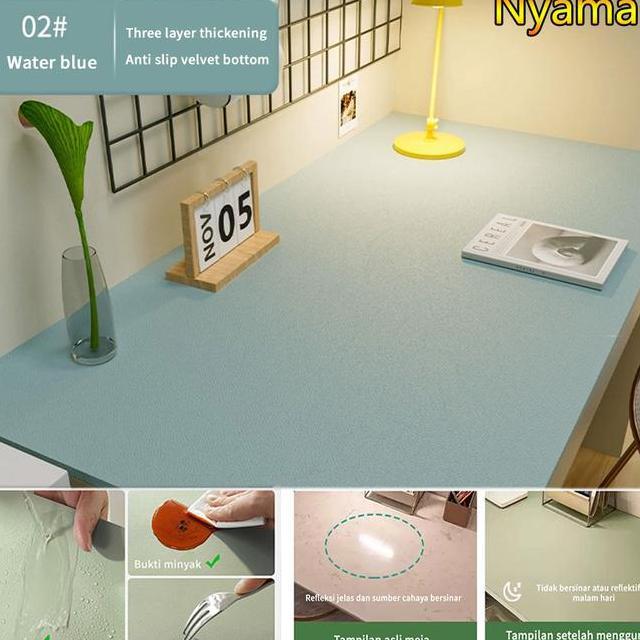 Nyaman Bantalan Kulit Tahan Minyak Belajar Matras Meja Kerja Meja Makan Bening 2Mm Taplak Meja Water