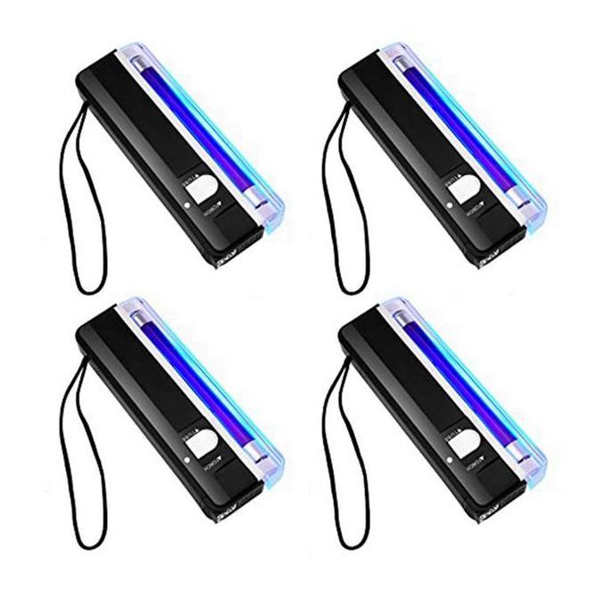 4 Pcs Handheld UV Black Light Torch Portable Blacklight LED UV Light Battery Operated Bill Detector 