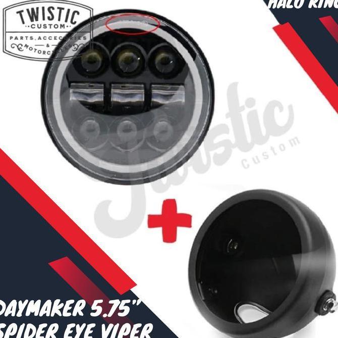 Promo Paket Batok dan Daymaker Spider 5.75 inch Viper Halo Lampu LED Motor Diskon