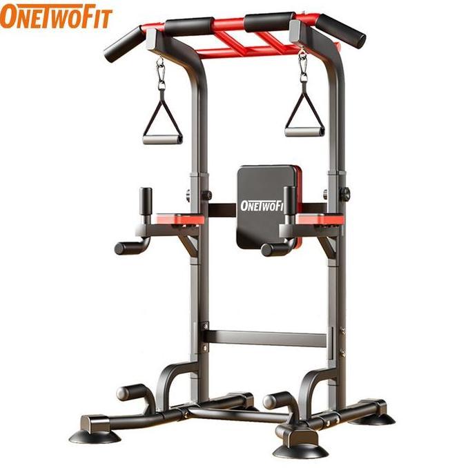 Terlaris Onetwofit Chip Up Power Tower Pull Up Bar Multi-Function Adjustable Chin Up Bar Power Tower