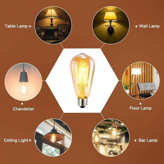 Lampu men ment led bohlam bulb pijar Candle lilin Vintage r edison kaca Teh Bening Clear 4W 2W 4 2 W