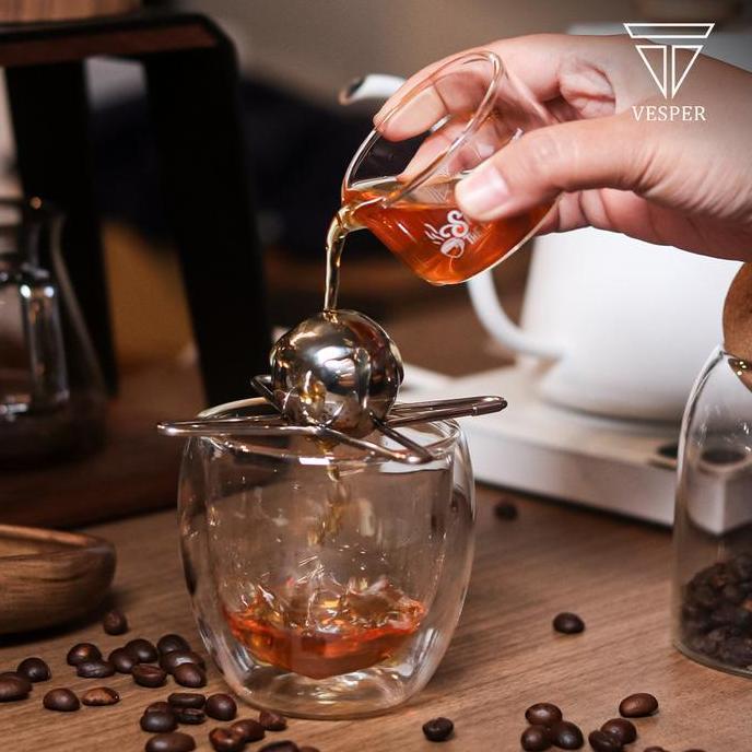 Promo Ice Ball Stainless Coffee Whisky Wine Cooler Ice Cube Holder / Espresso Frozen Bola Es Reusabl