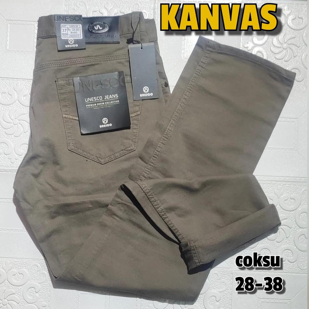 Promo Celana Kain Kanvas Panjang Pria Standar Unesco Jeans/ Celana Bahan Pria