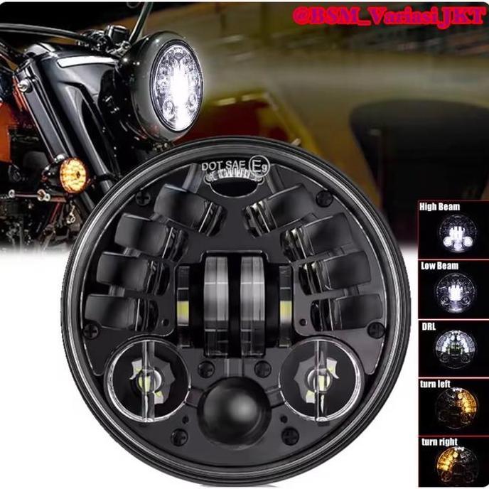 Promo lampu projector 7 inch & 5 75 inc dymaker ori dot sae 16 original ori dus hitam vixion old bir