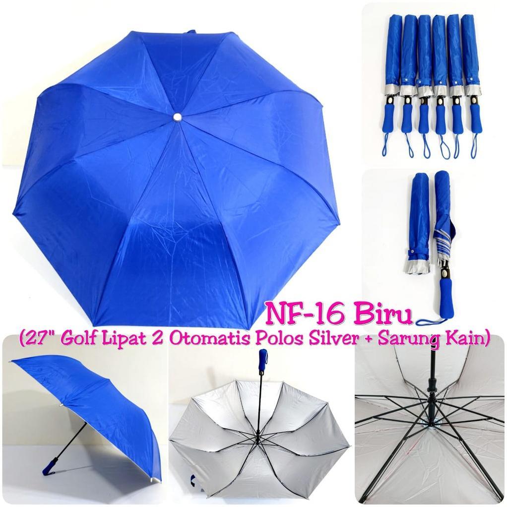 Nagoya Payung Golf Lipat Otomatis+Sarung / Payung Lipat Jumbo / Payung Golf Lipat Polos Warna Tanggu