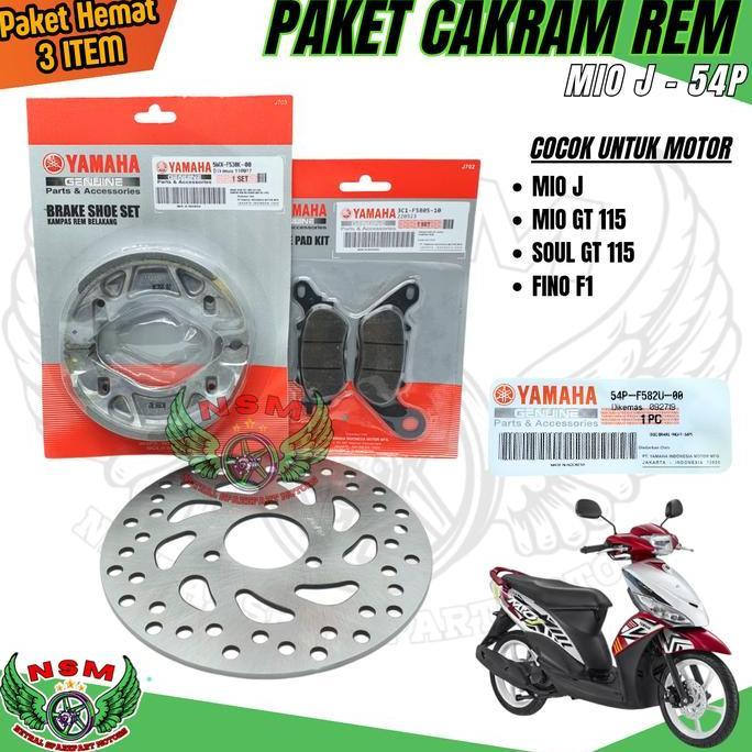 Promo PAKET CAKRAM REM 3 ITEM 54P MIO J,MIO GT,SOUL GT,FINO F1 / PAKET PIRINGAN CAKRAM DEPAN MIO J+D