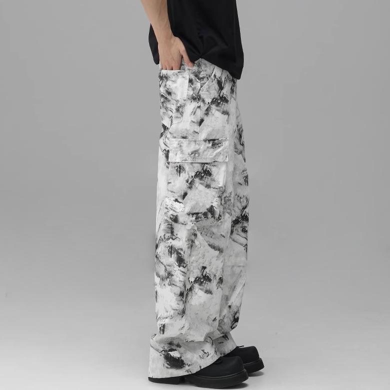 Murah Celana Cargo Pria Panjang Baggy Wide Leg Kulot Celana Kargo Cowok Dewasa Pants Korean Style