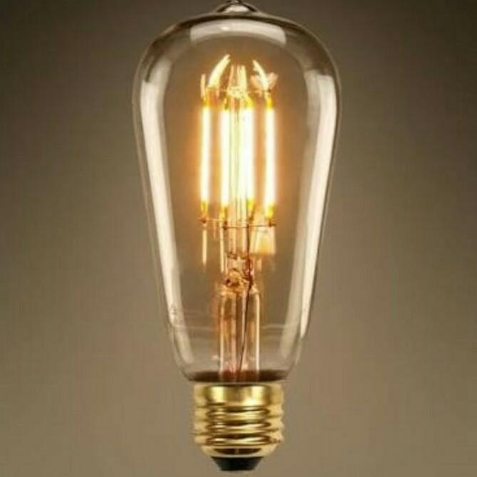 Lampu men ment led bohlam bulb Vintage r edison kaca Teh Bening Clear 4W 4 Watt ST64 Fitting E27 gan